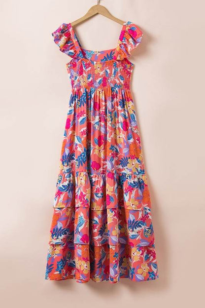 Women Print Sleeveless Ruffle Tiered Maxi Dress - Shop Style & More | Fresh Looks, Everyday Deals & Free Shipping