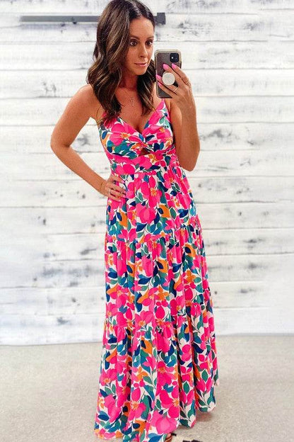 Women Twisted Smocked Back Tiered Maxi Dress - Shop Style & More | Fresh Looks, Everyday Deals & Free Shipping