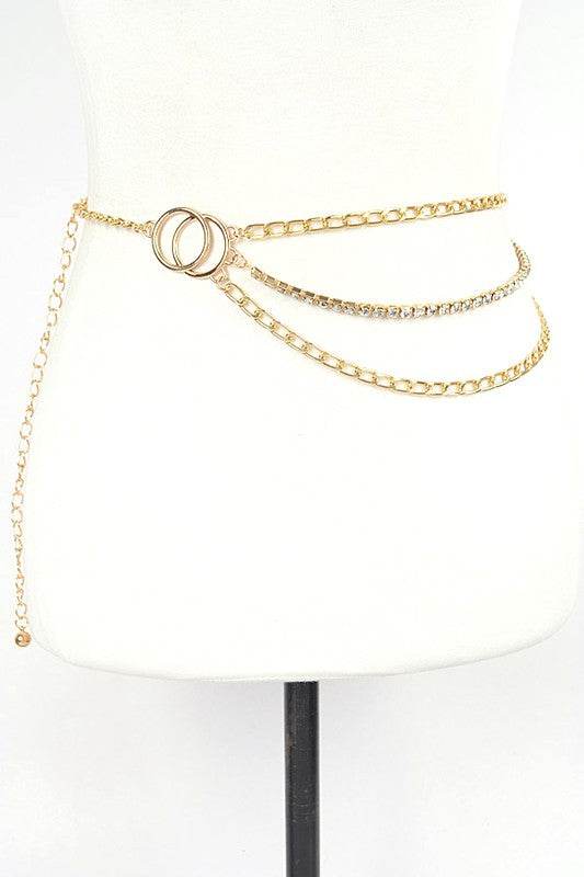 Iconic Rhinestone Mix Layered Chain Belt - Shop Style & More | Fresh Looks, Everyday Deals & Free Shipping