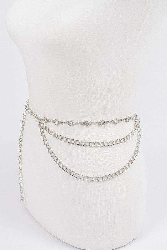Rhinestone Station Mix Layer Chain Belt - Shop Style & More | Fresh Looks, Everyday Deals & Free Shipping