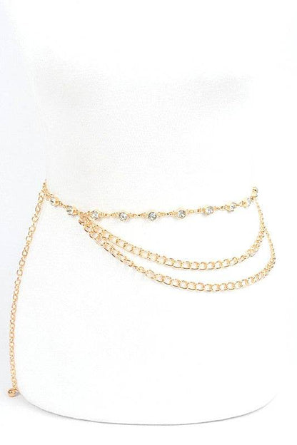Rhinestone Station Mix Layer Chain Belt - Shop Style & More | Fresh Looks, Everyday Deals & Free Shipping