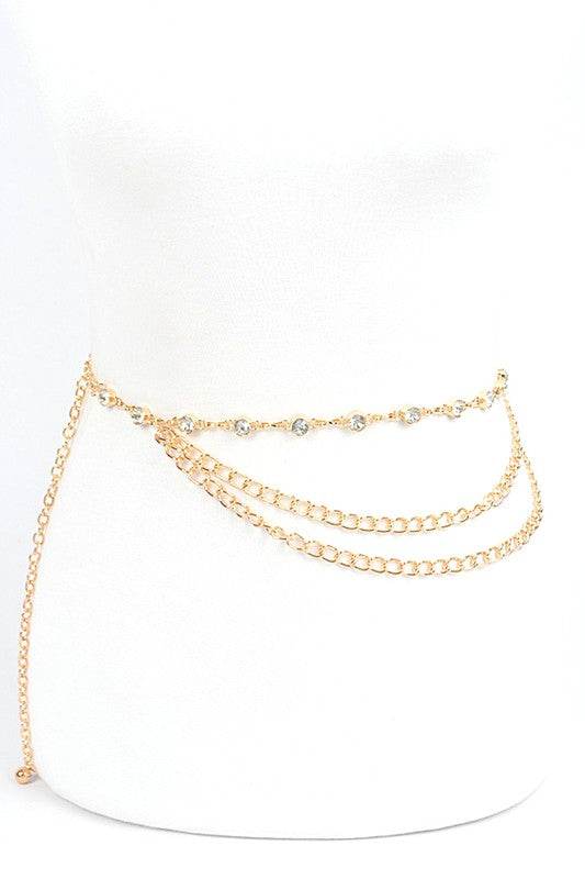 Rhinestone Station Mix Layer Chain Belt - Shop Style & More | Fresh Looks, Everyday Deals & Free Shipping