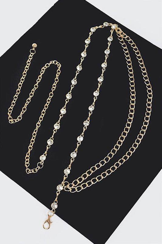 Rhinestone Station Mix Layer Chain Belt - Shop Style & More | Fresh Looks, Everyday Deals & Free Shipping