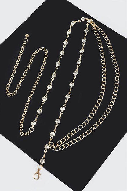 Rhinestone Station Mix Layer Chain Belt - Shop Style & More | Fresh Looks, Everyday Deals & Free Shipping