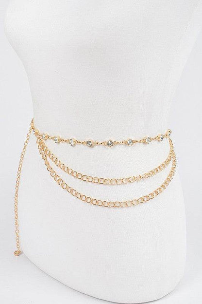 Rhinestone Station Mix Layer Chain Belt - Shop Style & More | Fresh Looks, Everyday Deals & Free Shipping