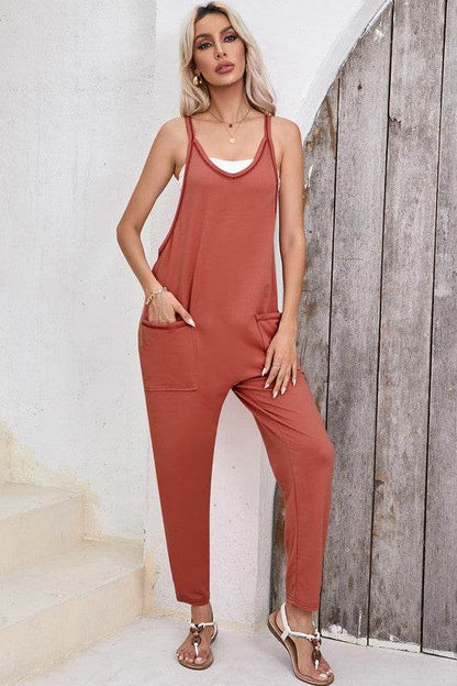 Women Harem Pants Sleeveless V Neck Jumpsuit - Shop Style & More | Fresh Looks, Everyday Deals & Free Shipping