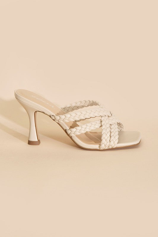 KELLAN-S Double Cross Braided Heels Sandals