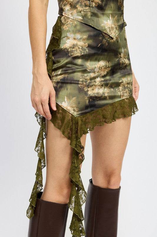 FLORAL MINI RUFFLE SKIRT - Shop Style & More | Fresh Looks, Everyday Deals & Free Shipping