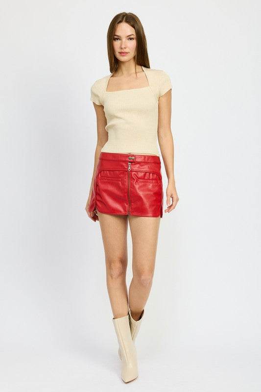 MOTO MINI SKIRT WITH ZIPPER - Shop Style & More | Fresh Looks, Everyday Deals & Free Shipping