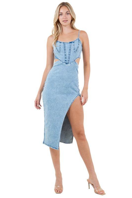 WOMEN FASHION DENIM MAXI DRESS - Shop Style & More | Fresh Looks, Everyday Deals & Free Shipping