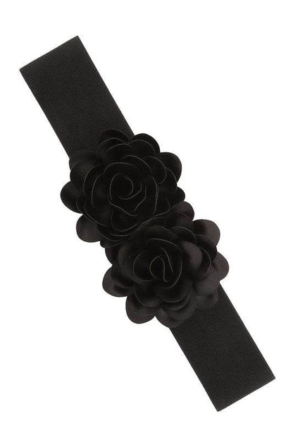 Chiffon Double Flower Charm Elastic Belt - Shop Style & More | Fresh Looks, Everyday Deals & Free Shipping