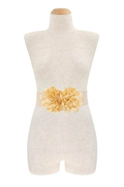 Chiffon Double Flower Charm Elastic Belt - Shop Style & More | Fresh Looks, Everyday Deals & Free Shipping