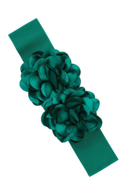 Chiffon Double Flower Charm Elastic Belt - Shop Style & More | Fresh Looks, Everyday Deals & Free Shipping