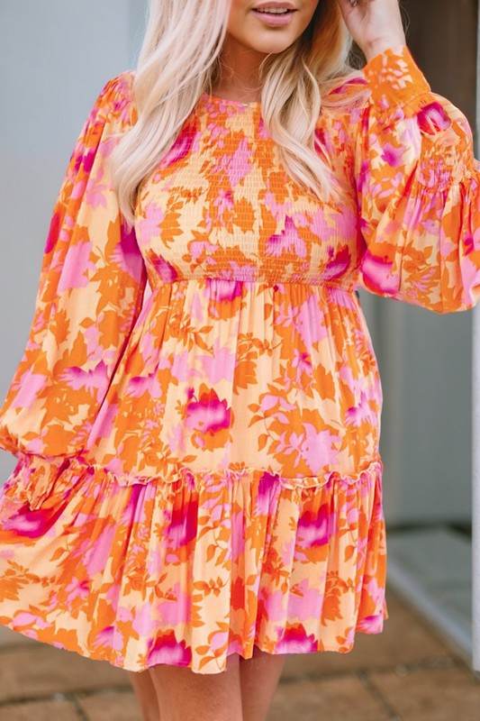 Abstract Smocked Bust Ruffle Mini Dress - Shop Style & More | Fresh Looks, Everyday Deals & Free Shipping