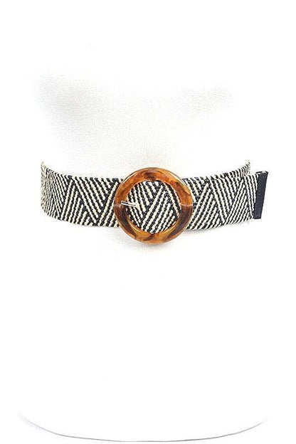 Resin Buckle Faux Straw Elastic Belt - Shop Style & More | Fresh Looks, Everyday Deals & Free Shipping