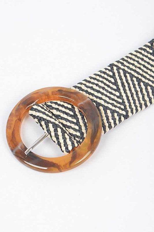 Resin Buckle Faux Straw Elastic Belt - Shop Style & More | Fresh Looks, Everyday Deals & Free Shipping