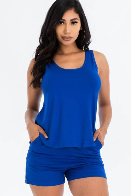 Basic Comfy Tank Top & mini casual Shorts Set - Shop Style & More | Fresh Looks, Everyday Deals & Free Shipping