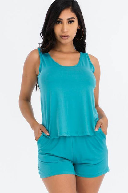 Basic Comfy Tank Top & mini casual Shorts Set - Shop Style & More | Fresh Looks, Everyday Deals & Free Shipping