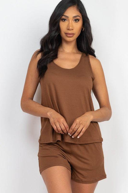Basic Comfy Tank Top & mini casual Shorts Set - Shop Style & More | Fresh Looks, Everyday Deals & Free Shipping