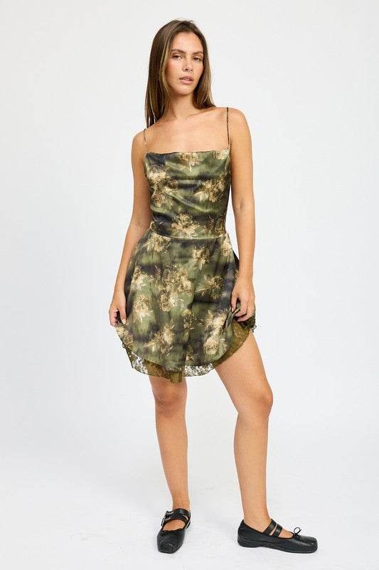 COWL NECK MINI DRESS WITH BACK TIE - Shop Style & More | Fresh Looks, Everyday Deals & Free Shipping