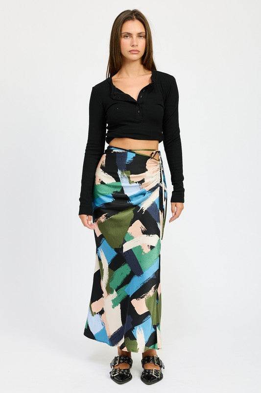 SIDE RUCHED MIDI SKIRT - Shop Style & More | Fresh Looks, Everyday Deals & Free Shipping