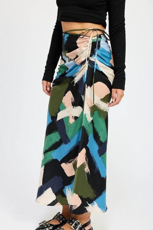 SIDE RUCHED MIDI SKIRT - Shop Style & More | Fresh Looks, Everyday Deals & Free Shipping