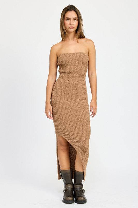 ASYMMETRICAL RIBBED MAXI TUBE DRESS - Shop Style & More | Fresh Looks, Everyday Deals & Free Shipping