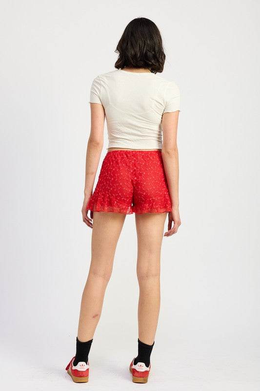 RUFFLE JERSEY SHORTS - Shop Style & More | Fresh Looks, Everyday Deals & Free Shipping