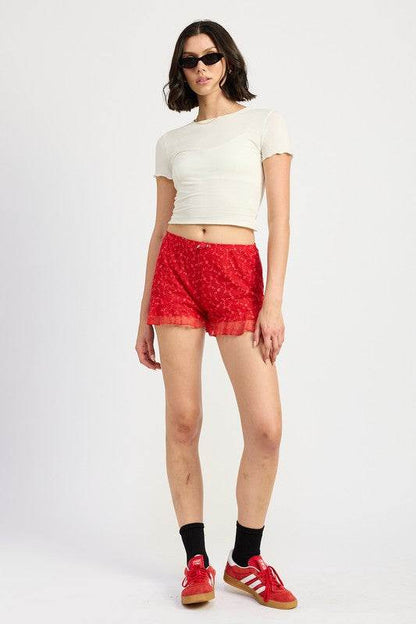 RUFFLE JERSEY SHORTS - Shop Style & More | Fresh Looks, Everyday Deals & Free Shipping