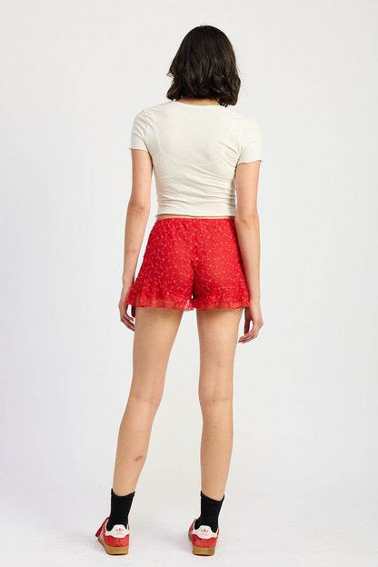 RUFFLE JERSEY SHORTS - Shop Style & More | Fresh Looks, Everyday Deals & Free Shipping