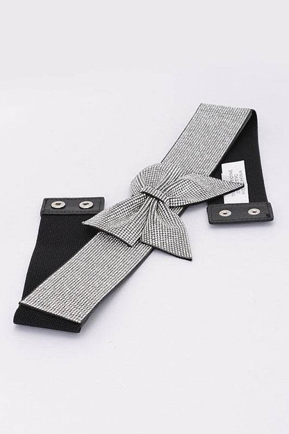 Rhinestone Bow Tie Elastic Fashion Belt - Shop Style & More | Fresh Looks, Everyday Deals & Free Shipping