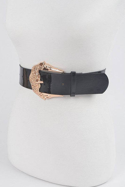 Motif Embossed Buckle Patent Faux Leather Belt - Shop Style & More | Fresh Looks, Everyday Deals & Free Shipping