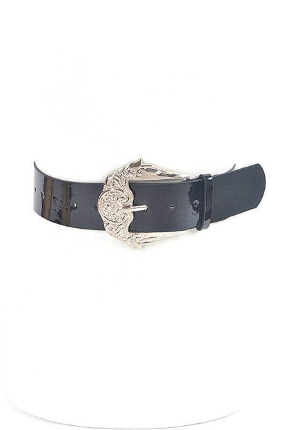 Motif Embossed Buckle Patent Faux Leather Belt - Shop Style & More | Fresh Looks, Everyday Deals & Free Shipping