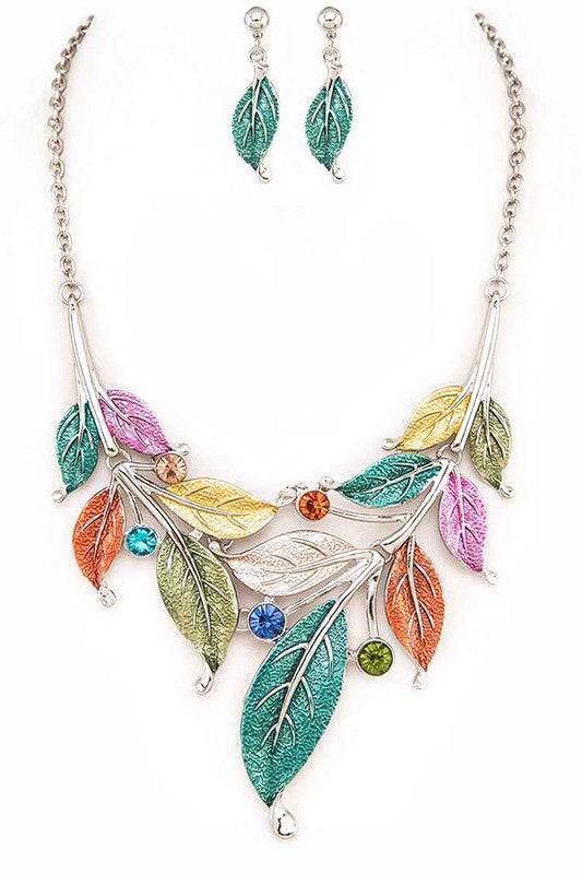 Metal Leaf Statement Necklace Set - Shop Style & More | Fresh Looks, Everyday Deals & Free Shipping