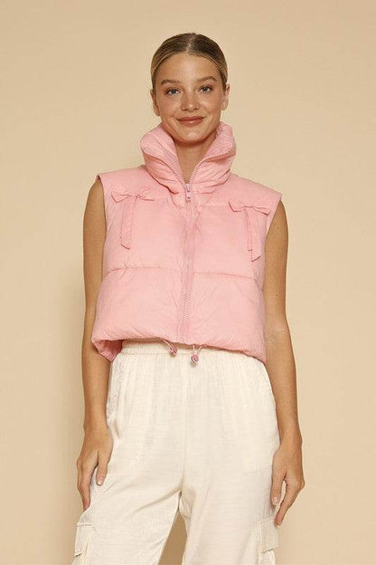 Bow cropped puffer vest - Shop Style & More | Fresh Looks, Everyday Deals & Free Shipping