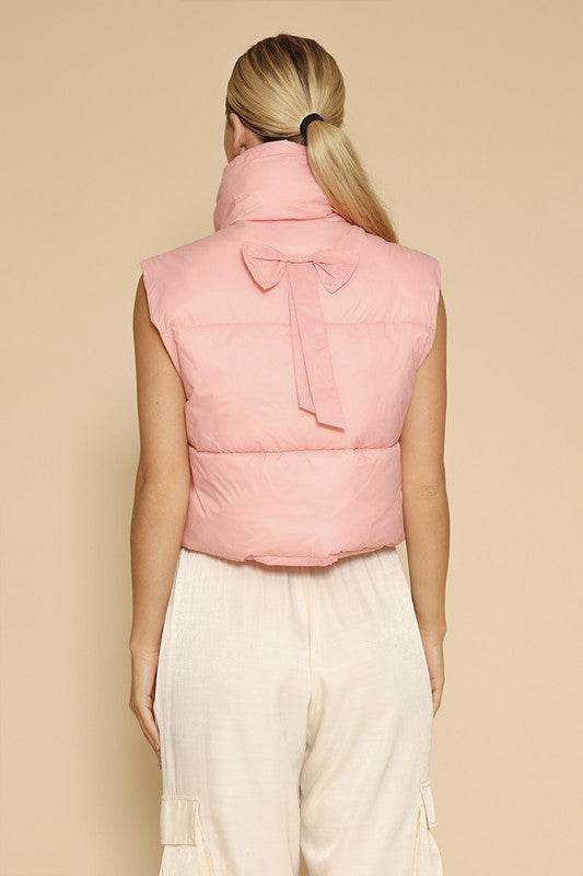 Bow cropped puffer vest - Shop Style & More | Fresh Looks, Everyday Deals & Free Shipping