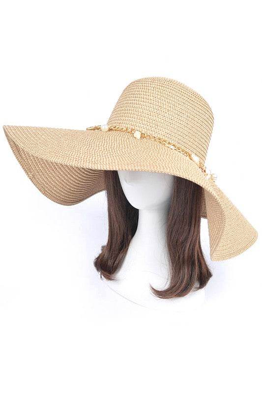 Shell And Pearl Mix Charm Floppy Sun Hat - Shop Style & More | Fresh Looks, Everyday Deals & Free Shipping