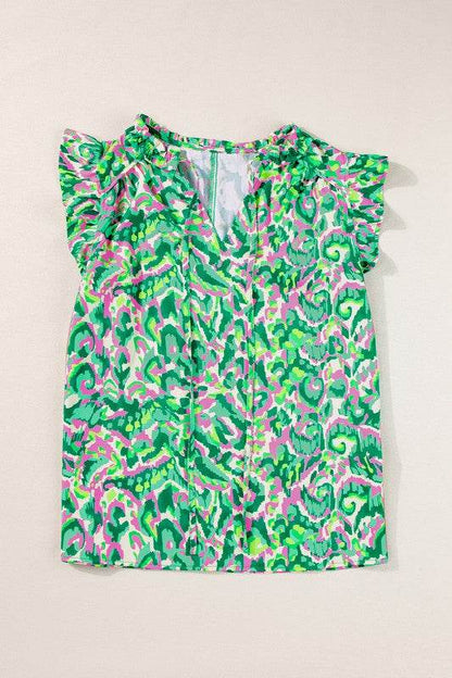 Women Ruffled Trim Tied Split Neck Tank Top - Shop Style & More | Fresh Looks, Everyday Deals & Free Shipping