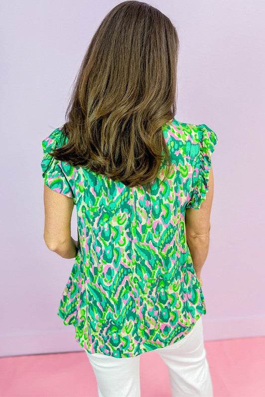 Women Ruffled Trim Tied Split Neck Tank Top - Shop Style & More | Fresh Looks, Everyday Deals & Free Shipping
