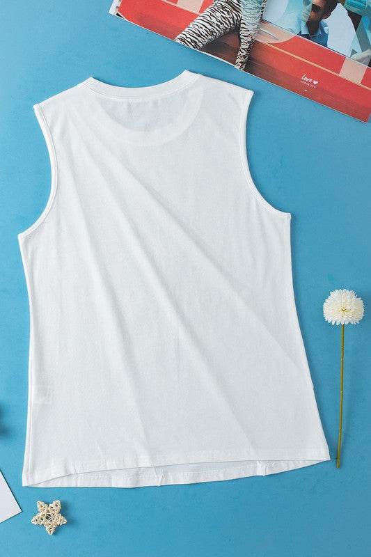 Women White Crew Neck Pleated Tank Top - Shop Style & More | Fresh Looks, Everyday Deals & Free Shipping