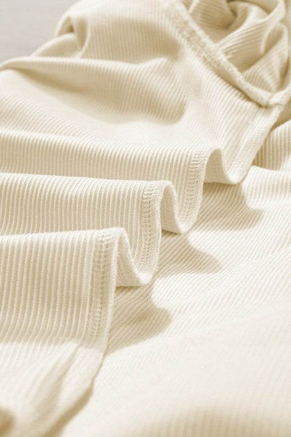 Corduroy Round Neck Ruffled Flounce Sleeve Blouse - Shop Style & More | Fresh Looks, Everyday Deals & Free Shipping