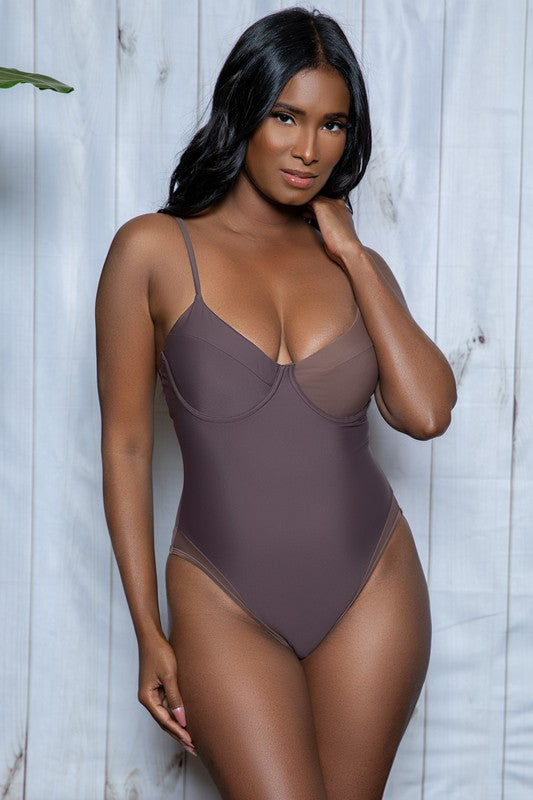 Charlotte Swimsuit Brown One-Piece Swimwear