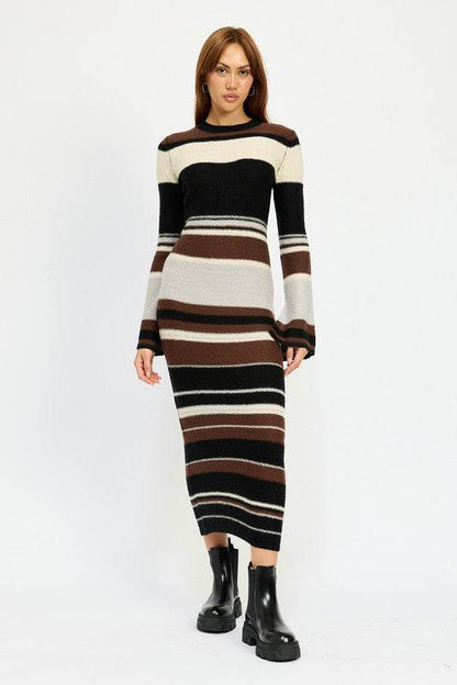 STRIPE MAXI BODYCON DRESS - Shop Style & More | Fresh Looks, Everyday Deals & Free Shipping