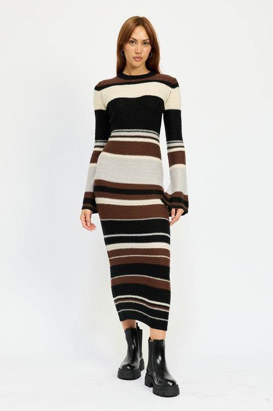 STRIPE MAXI BODYCON DRESS - Shop Style & More | Fresh Looks, Everyday Deals & Free Shipping