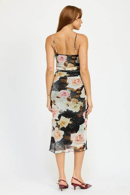 RUCHED MIDI V NECK DRESS - Shop Style & More | Fresh Looks, Everyday Deals & Free Shipping