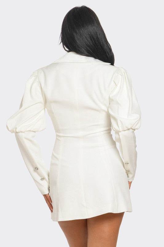 Ivory Puff Sleeve Blazer Dress - Shop Style & More | Fresh Looks, Everyday Deals & Free Shipping