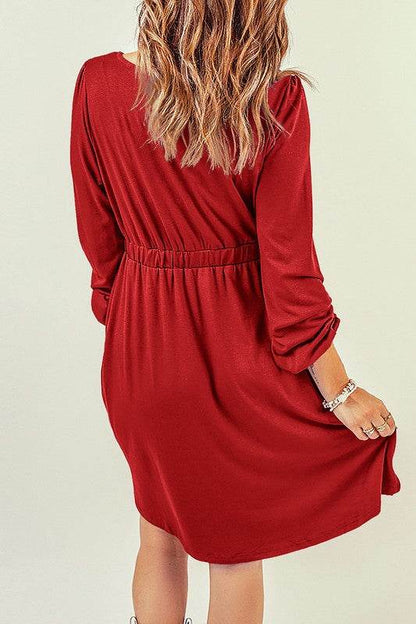 Women Button Up High Waist Long Sleeve Dress - Shop Style & More | Fresh Looks, Everyday Deals & Free Shipping
