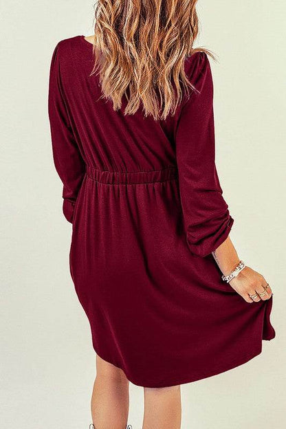 Women Button Up High Waist Long Sleeve Dress - Shop Style & More | Fresh Looks, Everyday Deals & Free Shipping