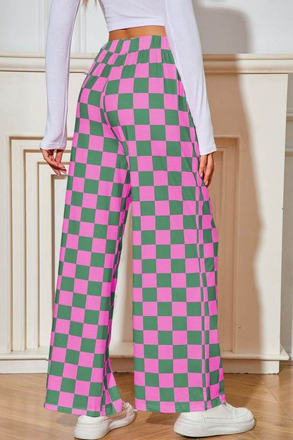 Checked Print High Waist Wide Leg Pants - Shop Style & More | Fresh Looks, Everyday Deals & Free Shipping