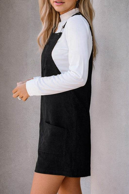 Corduroy Front Pockets Overall Dress - Shop Style & More | Fresh Looks, Everyday Deals & Free Shipping